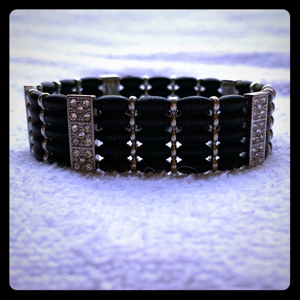 Pretty Black & Silver Stretch Bracelet